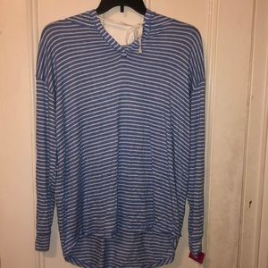 Blue long sleeve stripped hoodie